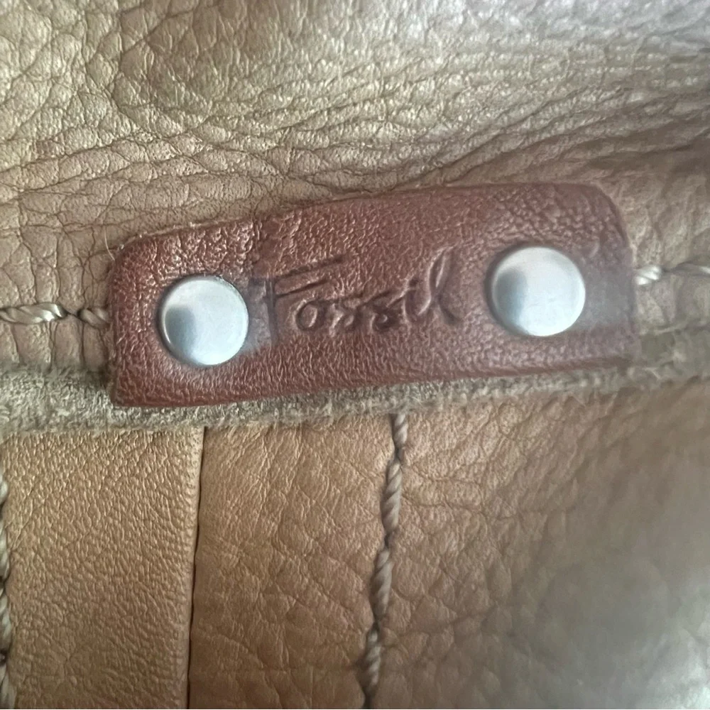 Vintage Fossil Slouchy Leather Hobo Bag Light brown/tan